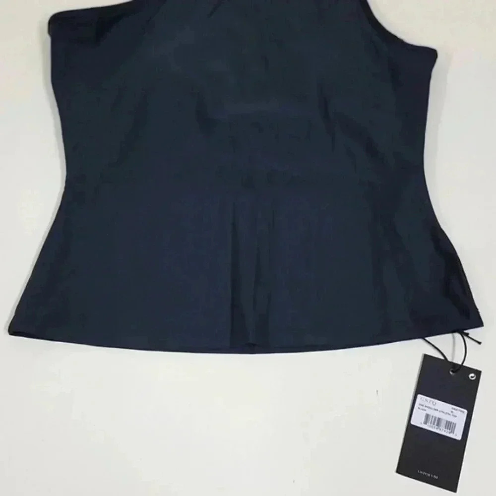 NWT GSTQ one shoulder, athletic top and black with built-in bra - Picture 5 of 10